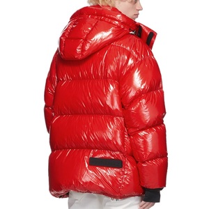 Chaqueta de Plumón para Hombre, Roja, Cálida, Cortavientos, con Cuello Acolchado, Relleno de Plumón, Nylon Ripstop - Product Image 5