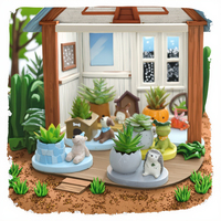 ROOGO Pot de fleurs miniature en résine créative, motif animaux de dessin animé, avec trou de drainage personnalisé, fait main