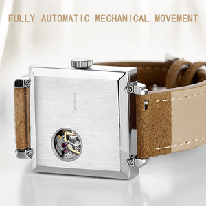 Nuevo Diseño de Reloj Mecánico Cuadrado Personalizado, Automático, Resistente al Agua, Casual, para Hombre, con Esfera Hueca - Product Image 5