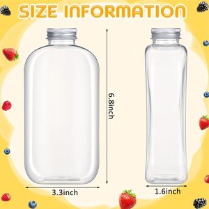 Food Grade Cylinder <b>Plastic</b> Milk Tea & Salad Juice Bottle 250ml/300ml/350ml/400ml PET with Aluminum Screw <b>Cap</b> Screen Printing - Product Image 2