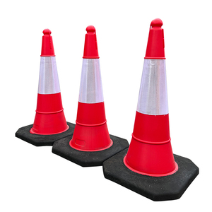 Conos de Tráfico Flexibles de PVC y PE Rojos y Negros de 750 mm, Alta Visibilidad, Reflectantes, para Seguridad Vial, Venta al por Mayor - Product Image 5