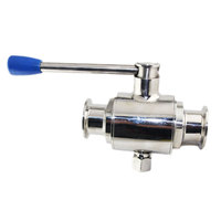 Vanne à boisseau sphérique manuelle à trois colliers de serrage, 1,5 pouce, 1000 WOG, en acier inoxydable 316 CF8M, pour eau haute température, OEM, 2 pièces