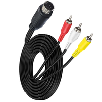 Câble audio personnalisé XYS Mini DIN 10 broches mâle vers 3 RCA mâle, paire torsadée coaxiale blindée, gaine PVC, certifié CE, pour haut-parleur AV