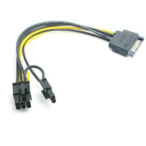 15-Pin SATA nam để 8-pin (6 + 2 pin) PCI-Express nữ Video Card Power Adapter cáp 20cm cho card đồ họa - Product Image 1