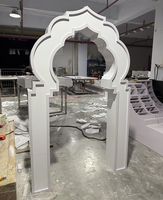 Décoration d'événements de mariage : Fournitures personnalisées, toile de fond murale en acrylique blanc de style marocain moderne pour scène de mariage