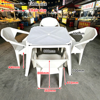 Table carrée en plastique d'extérieur 80*70cm, écologique, durable, imperméable, pour restaurant, terrasse, stand alimentaire
