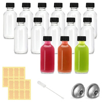 Vente en gros d'emballages de boissons ronds vides 2oz de lait/jus/thé/boisson bouteilles de shot de gingembre en verre 60ml avec bouchons pour affaires de jus