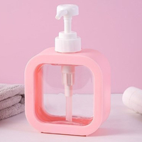 300ml 500ml Rechargeable Transparent En Plastique Carré Lavage Des Mains Liquide Savon Mousse Nettoyant Bouteille Lotion Pour Le Corps Pompe Bouteille avec Pompe