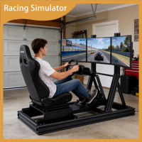 Cockpit de simulateur de course universel avec volant et pédales réglables pour tous les jeux de simulation de course