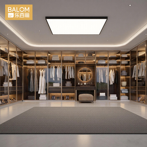 Sistema di Cabina <span class=keywords><strong>Armadio</strong></span> Moderna di Lusso Personalizzata BALOM a Forma di U <span class=keywords><strong>con</strong></span> Illuminazione a LED e Porte in Vetro - Arredamento per Spogliatoio - Product Image 2