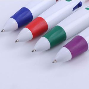 Stylos à bille personnalisés multicolores à quatre couleurs avec poignée en caoutchouc - Product Image 6