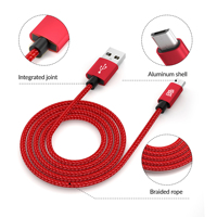 Câble de charge rapide USB-A vers Micro 2A 3A, coque en alliage d'aluminium, tressé en nylon, durable pour accessoires mobiles