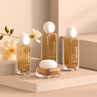Vente en gros de pots à crème en verre givré carrés avec compte-gouttes, 50 ml, 120 ml, ensemble de flacons en verre pour crème pour le visage, cosmétiques