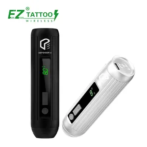 EZ Tattoo Defender X Pistol Tato Hitam Maquina Para Tatuar Mesin Tato Nirkabel dengan Baterai 2000MAh Tampilan LED Digital