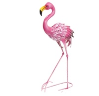 Nouveauté 2027 : Sculpture de flamant rose gonflable en métal, décoration de jardin, artisanat métallique, ornements de jardin, représentant des oiseaux réalistes