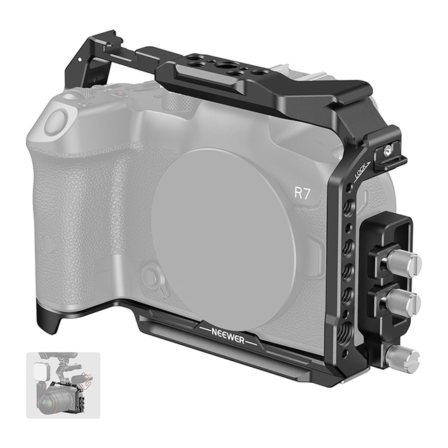 Neewer R7 Camera Cage For R7 Aluminum Video Rig With Cable Clamp Nato Rail Cold Shoe