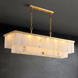 Elegant Adjustable Height Marble Chandelier for Hotel and Dining Room <b>Ceiling</b> <b>Lighting</b> With <b>LED</b> HM-DZ-CH-102 Crystal Chandeliers - Product Image 1