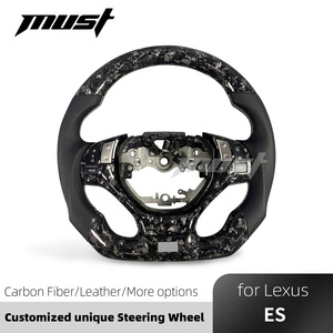 Volant en fibre de carbone forgé avec paillettes argentées personnalisées pour <span class=keywords><strong>Lexus</strong></span> ES GS <span class=keywords><strong>RX</strong></span> 2013-2016 250 300h 350 <span class=keywords><strong>450h</strong></span> F-sport, amélioration de l'intérieur - Product Image 2