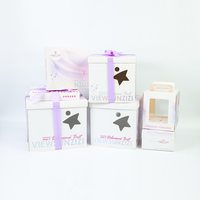 Boîte d'emballage haut de gamme pour gâteaux avec fenêtre transparente, boîte à desserts personnalisée avec logo de marque pour fêtes et célébrations