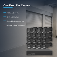 Caméras de surveillance CCTV pour chaîne de magasins, 16 caméras bullet noires 4MP 3840x2160, enregistreur 16 To avec application