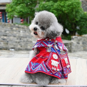 25 yeni lüks rahat dekoratif evcil köpek kıyafeti kedi giyim etnik azınlık Yao ve Miao kostümleri el-dikili - Product Image 3