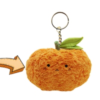 Pendentif en peluche orange en coton doux, série fruits, avec rembourrage en coton PP, 0-10 cm