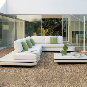 Bắc Âu cao cấp tùy chỉnh vườn ghế <span class=keywords><strong>sofa</strong></span> không thấm nước KHÁCH SẠN VƯỜN Bộ biệt thự Patio ghế đồ nội thất hiện đại nhôm ngoài trời đồ nội thất - Product Image 2