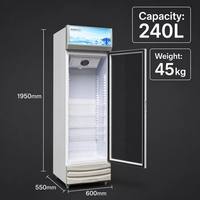 Réfrigérateur Vitrine Verticale pour Boissons, Refroidisseur de Bière, Réfrigérateur de Présentation à Porte Vitrée Simple pour Boissons Fraîches Coca-Cola Pepsi
