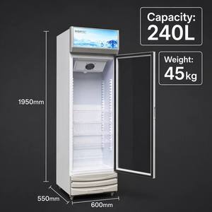 Refrigerador Vertical Exhibidor de Bebidas, Enfriador de Cerveza con Puerta Frontal de Vidrio Único, Refrigeradores de Exhibición para Bebidas Frías, <span class=keywords><strong>Coca</strong></span> <span class=keywords><strong>Cola</strong></span>, Pepsi - Product Image 3
