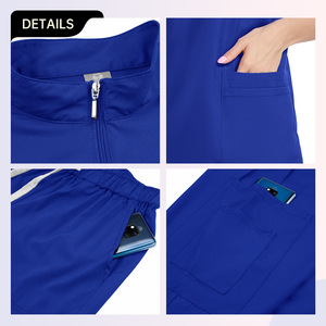 Women <b>Scrubs</b> Uniform Set Solid Color Moisture Wicking Operating Room <b>Clothes</b> Split Design Hospital Workwear S XXL - Product Image 2