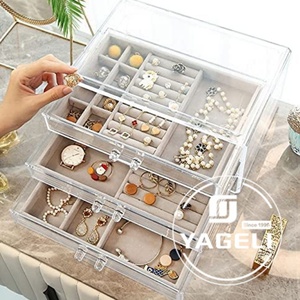 YAGELI Clear Acrylic <b>Makeup</b> Organizer Transparent <b>Box</b> with Drawers for Cosmetic Display Customized Color & Logo Gift Rack - Product Image 1