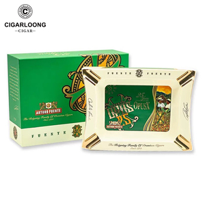 Cenicero de cigarros de cerámica conmemorativo de gran capacidad cuadrado de lujo CIGARLOONG con caja de regalo - Product Image 1
