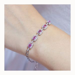 Xinfly 18K Gold Total 0.9ct Pink Sapphire & Diamond Luxury <b>Bracelet</b> - Product Image 1