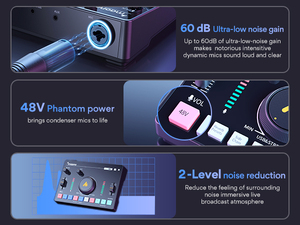 Bộ trộn âm thanh MAONO, giao diện âm thanh chuyên nghiệp cho phòng thu, ghi âm, card âm thanh, phát trực tiếp, card âm thanh ngoài - Product Image 3