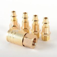 Quick Connector 5 Piece Set Copper Plug In Pneumatic <b>Adapter</b> For Air Tools - Product Image 1