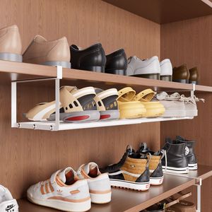 Étagère à chaussures extensible Yunyixuan sous armoire, gain de place, à niveaux, type crochet, en acier au carbone, 2ème étage - Product Image 4
