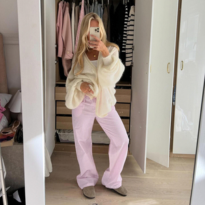 Pantalon long décontracté à taille élastique et cordon de serrage, coupe ample, à rayures color block, idéal pour la détente à la maison - Product Image 5