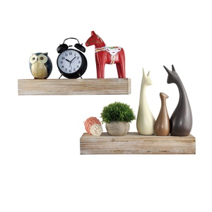 Bộ 2 kệ treo tường bằng gỗ Tếch rắn cho giải pháp lưu trữ thời trang - Product Image 1