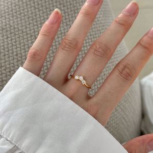 Dylam Dainty Charm 925 <b>Sterling</b> <b>Silver</b> Open <b>Adjustable</b> 5A Cubic Zirconia Wedding Engagement Band <b>Rings</b> for Women - Product Image 4