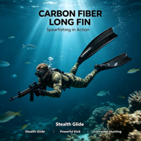 Palmes de plongée en fibre de carbone 3K haute rigidité, lame longue 100 cm, compétitives pour la pêche sous-marine, poche de pied intégrale en TPR, vente en gros personnalisée
