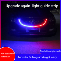 Bande lumineuse souple à LED pour voiture avec lumière en silicone à double clignotement rouge et bleu et changement automatique de bande lumineuse