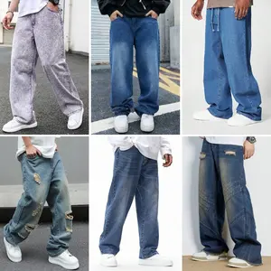 Мужские джинсовые брюки с высокой талией