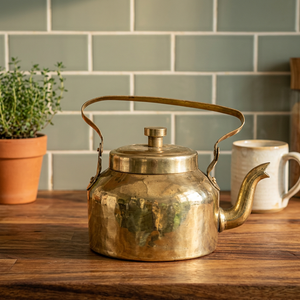 Vintage <b>Metal</b> <b>Teapot</b> With Lid And <b>Metal</b> Handle Water Pots Kettles - Product Image 6