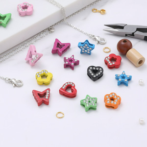 Heart Star Rhinestone Alloy Beads For DIY Jewelry Keychain Phone Chain Bracelet <b>Accessories</b> - Product Image 3