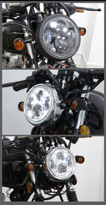 5.75 pouces Boîtier Métallique 40W 3200lm 2400lm Salut <span class=keywords><strong>Lo</strong></span> Faisceau Conduite Lumière Moto Café Racer Led Phare - Product Image 6