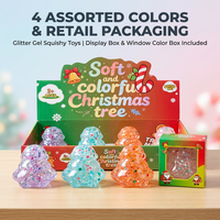 Jouet Squishy Arbre de Noël, Balle Anti-Stress, Jouet Sensoriel Doux et Vibrant pour Enfants, Cadeau de Fête