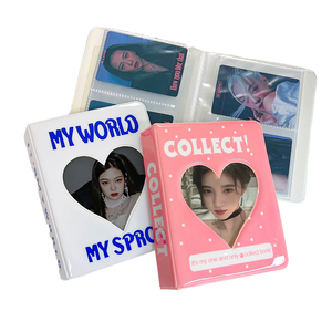 Album <span class=keywords><strong>photo</strong></span> miniature coréen coloré personnalisable à 32 pochettes en PVC en forme de cœur creux de 3 pouces pour collectionner les souvenirs Kpop - Product Image 1