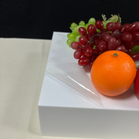 Gaojian – Ensemble de 3 présentoirs alimentaires en acrylique blanc brillant, écologiques, pour buffet, emballage carton, pour mariage