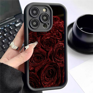 <span class=keywords><strong>Coque</strong></span> de téléphone portable antichoc en TPU avec motif de rose <span class=keywords><strong>rouge</strong></span> scintillante et protection d'objectif en forme d'échelle pour <span class=keywords><strong>iPhone</strong></span> <span class=keywords><strong>11</strong></span> 12 13 14 15 16 17 Pro Max - Product Image 1