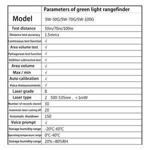 Télémètre laser numérique SNDWAY SW-50/70/100GT, télémètre laser professionnel rechargeable, télémètre laser vert - Product Image 5